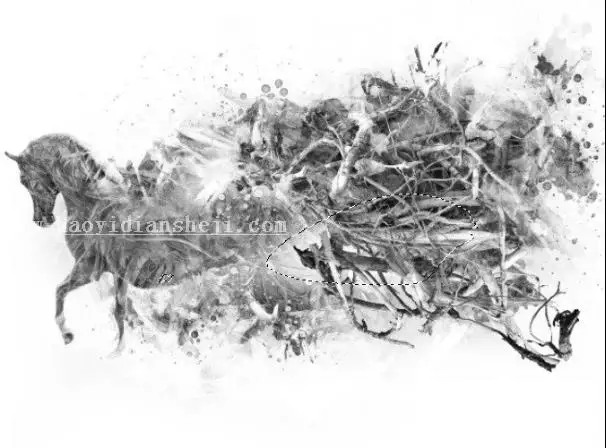 插画制作，在PS中建一个艺术马插画_www.haoyidiansheji.com