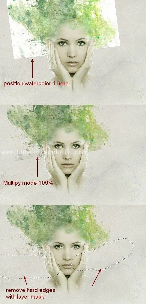水彩效果，用PS把照片处理成水彩画_www.haoyidiansheji.com