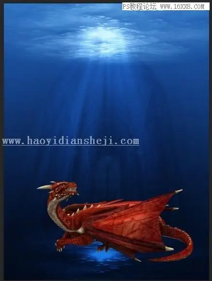 场景合成，用PS合成海下探险寻宝的场景_www.haoyidiansheji.com
