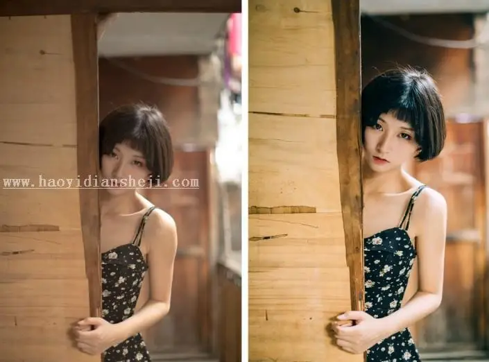 人像调色，调出质感暖色人像照片_www.haoyidiansheji.com