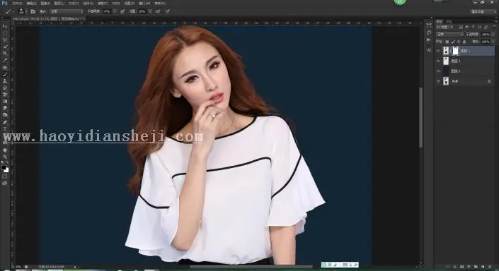 工具抠图，教大家用背景橡皮擦抠头发丝_www.haoyidiansheji.com