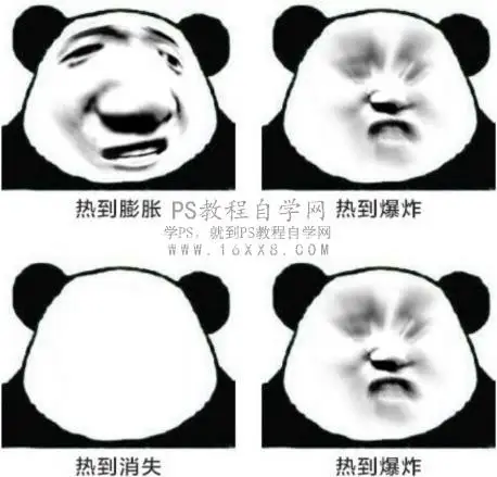 表情包，用PS制作热到爆炸的熊猫表情包_www.haoyidiansheji.com