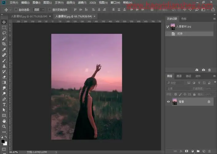 头像设计，制作人物剪影效果头像_www.haoyidiansheji.com