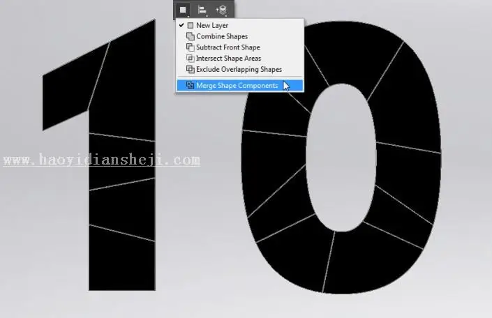 3D工具，通过PS中的3D功能创建膨胀3D文本效果_www.haoyidiansheji.com