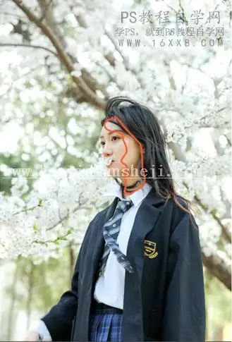 人像调色，通过PS调出唯美的樱花人像_www.haoyidiansheji.com