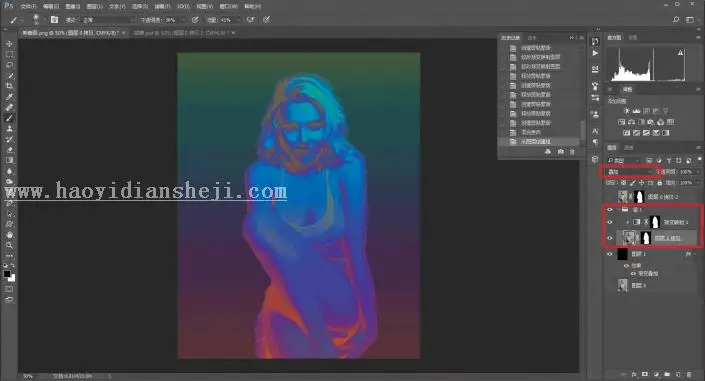 海报设计，用PS制作具有故障艺术效果的人物海报_www.haoyidiansheji.com