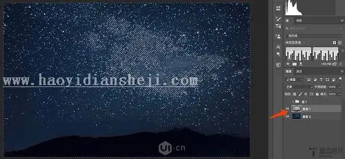 星轨效果，用PS制作真实感十足的唯美星轨_www.haoyidiansheji.com
