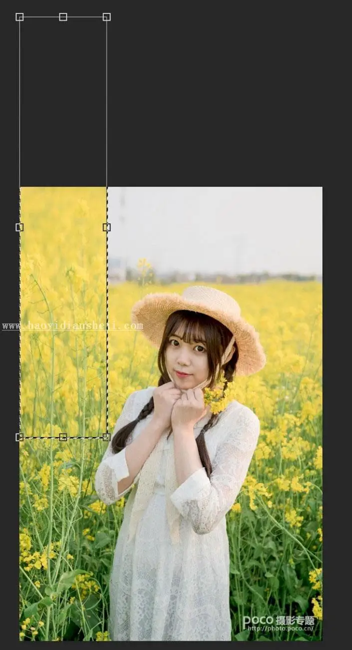 LR调色教程，通过LR给油菜花拍摄的人像调出小清新的效果_www.haoyidiansheji.com