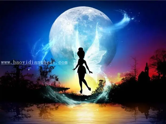 场景合成，用PS合成一个梦幻精灵壁纸图案_www.haoyidiansheji.com