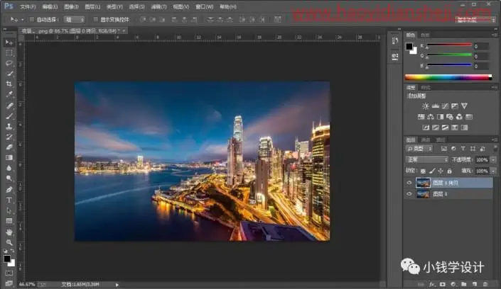 朦胧效果，通过PS给城市夜景打造朦胧效果_www.haoyidiansheji.com