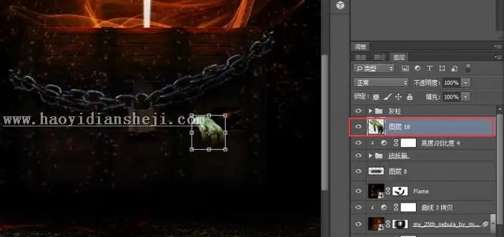 场景合成，合成一个创意的黑暗中的神秘人物壁纸_www.haoyidiansheji.com