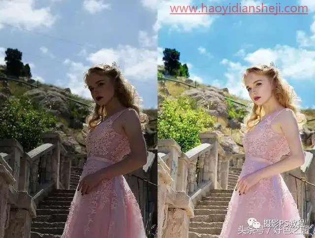 清新色，把一张普通人像照片的调出清新的色调_www.haoyidiansheji.com