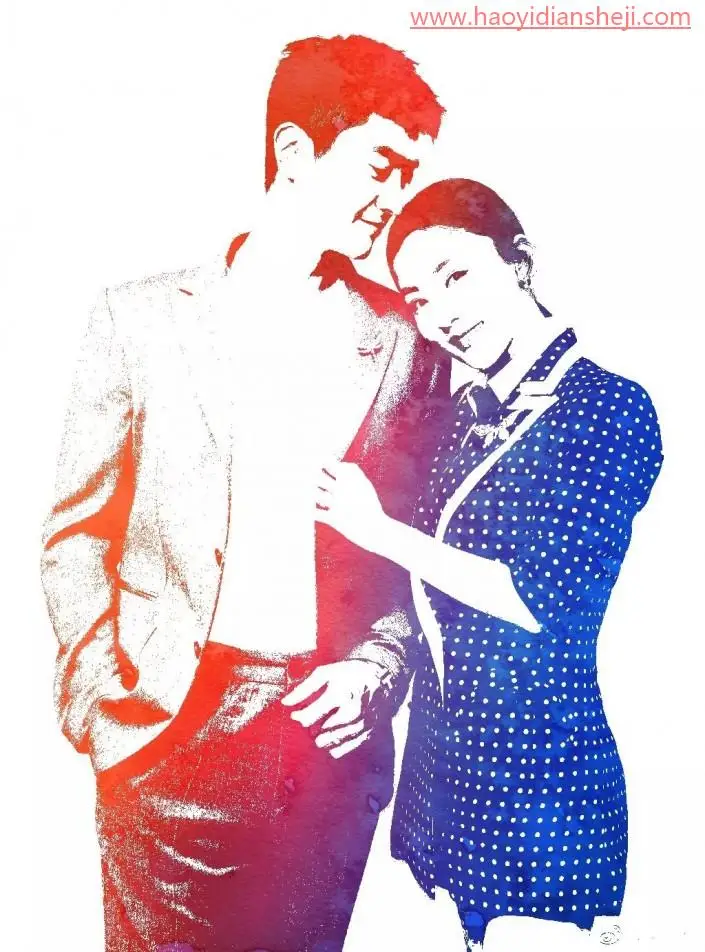 水彩效果，用PS快速制作水彩效果人物照片_www.haoyidiansheji.com