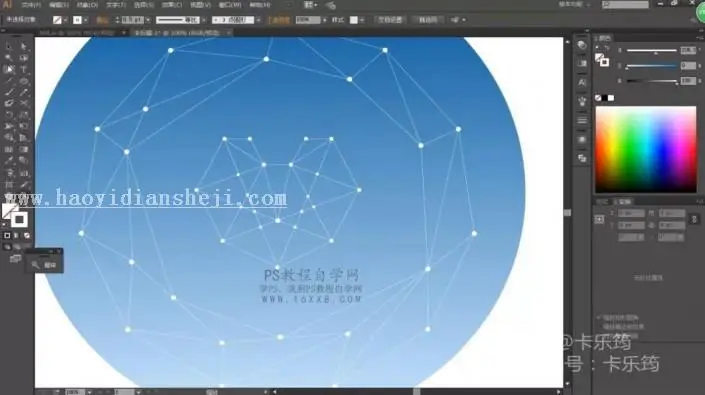 海报设计，用PS结合AI设计一款多边形线条星空海报_www.haoyidiansheji.com