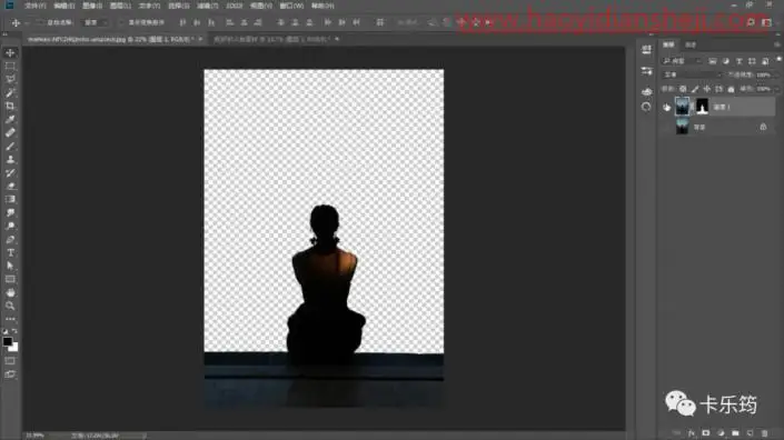 动图制作，制作坐在星空下的女孩的动态图片_www.haoyidiansheji.com