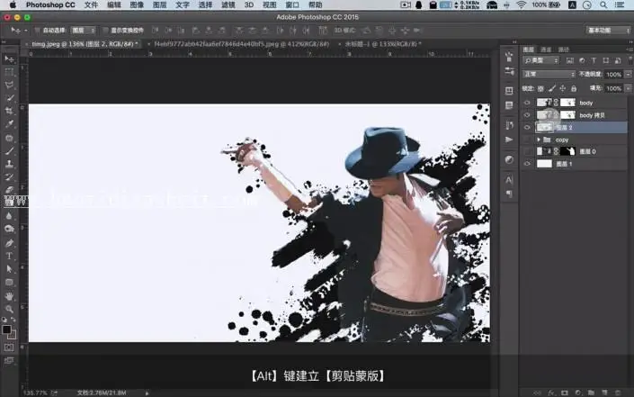 海报设计，用PS制作人物泼墨效果_www.haoyidiansheji.com