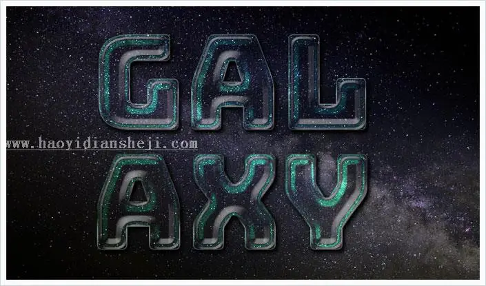 星际字体，用PS创建五彩的星际效果字体_www.haoyidiansheji.com