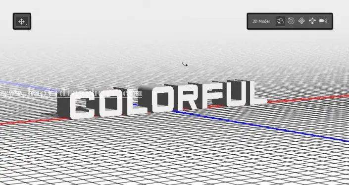 炫彩效果，用PS创建3D炫彩照明文字效果_www.haoyidiansheji.com