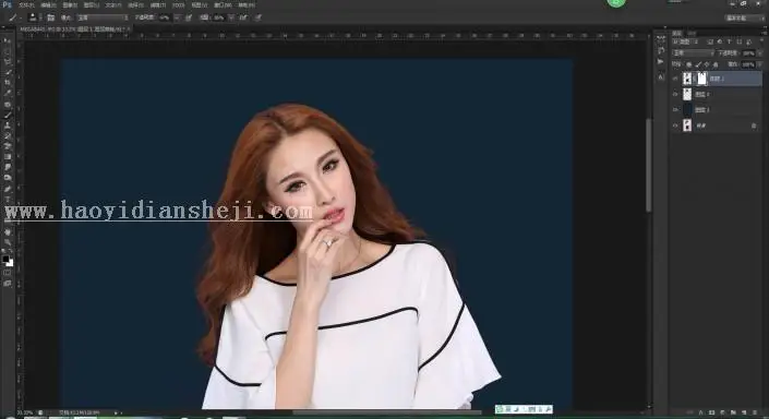 工具抠图，教大家用背景橡皮擦抠头发丝_www.haoyidiansheji.com