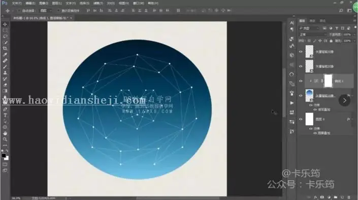 海报设计，用PS结合AI设计一款多边形线条星空海报_www.haoyidiansheji.com