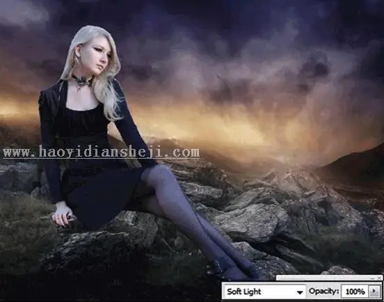 场景合成，合成一个美女在深山的神秘场景_www.haoyidiansheji.com