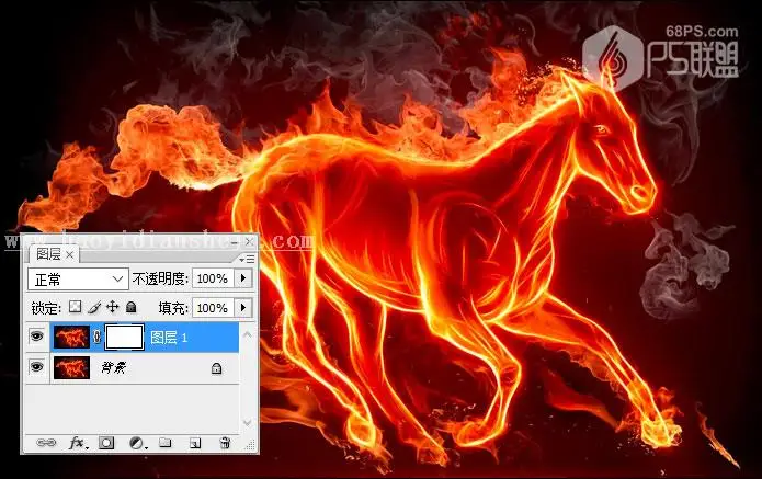 通道抠图，利用通道抠出火焰骏马奔腾的图片_www.haoyidiansheji.com