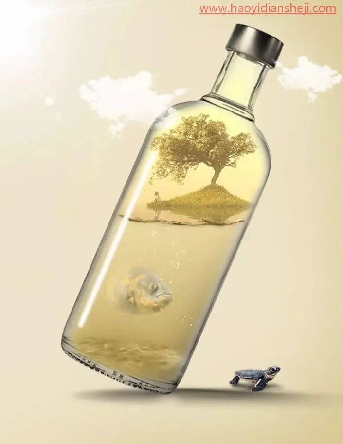 创意制作，设计一款主题为“自由与干旱”的创意照片_www.haoyidiansheji.com