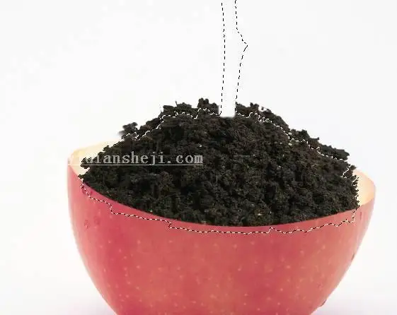 场景合成，通过PS合成一张苹果里面种苹果树的趣味照片_www.haoyidiansheji.com
