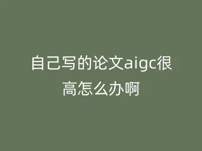 自己写的论文aigc很高怎么办啊